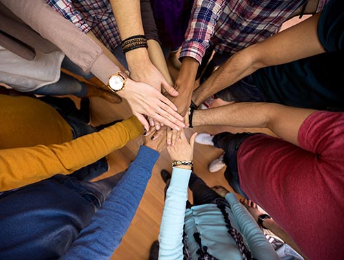 Unit,And,Concord,In,Multiethnic,Team,,All,Hands,Together